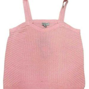 Sandy Liang Women's Pale Pink Waffle Knit Sweater Tank Top XL
